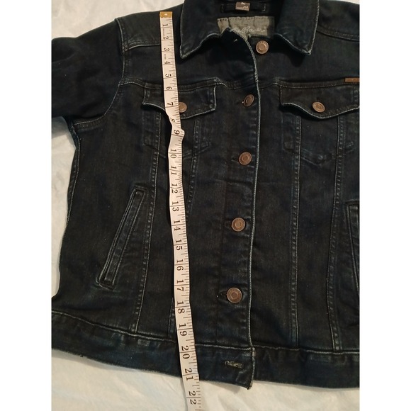 Eddie Bauer Stretch Blue Denim Truck Jean Jacket. Women's Medium Petite - Picture 9 of 10